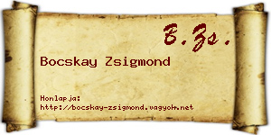 Bocskay Zsigmond névjegykártya