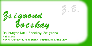 zsigmond bocskay business card